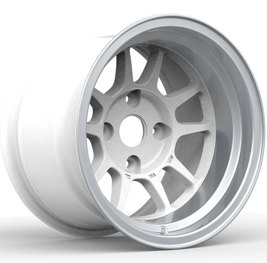 Shiba 14x9 / 4x114.3 / -25 Racing White w/ Silver Lip