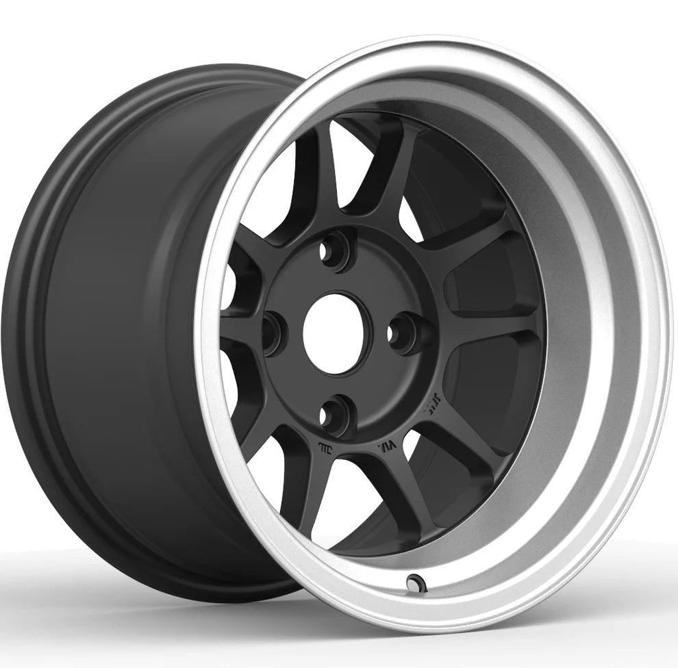 Shiba 14x9 / 4x114.3 / -25 Matte Black w/Silver Lip